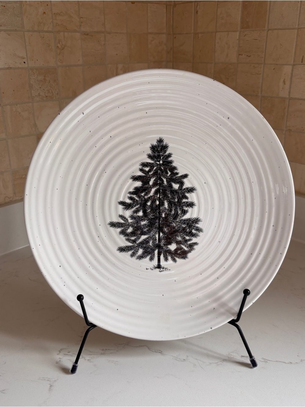 White Holiday Tree Serving Dish